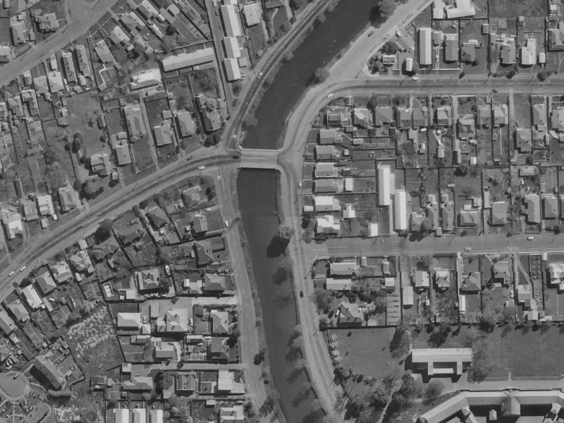 209 Avonside Drive from the air, 1970-1974