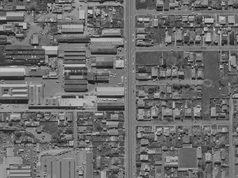 385 Madras Street from the air, 1970-1974