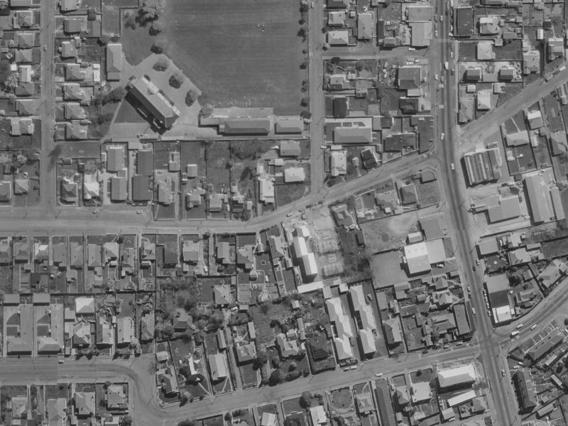 65-71 Alexandra Street from the air, 1970-1974