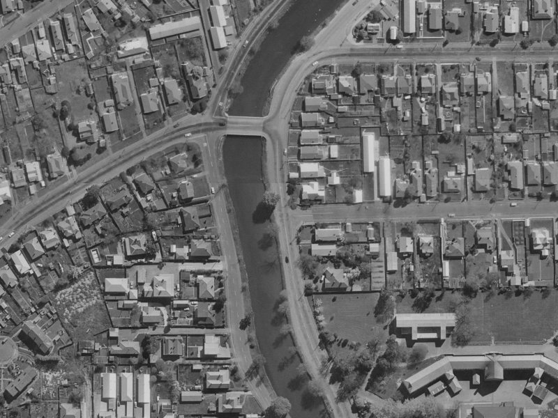 207 Avonside Drive from the air, 1970-1974