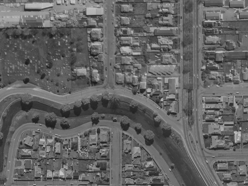 365A Cambridge Terrace from the air, 1970-1974