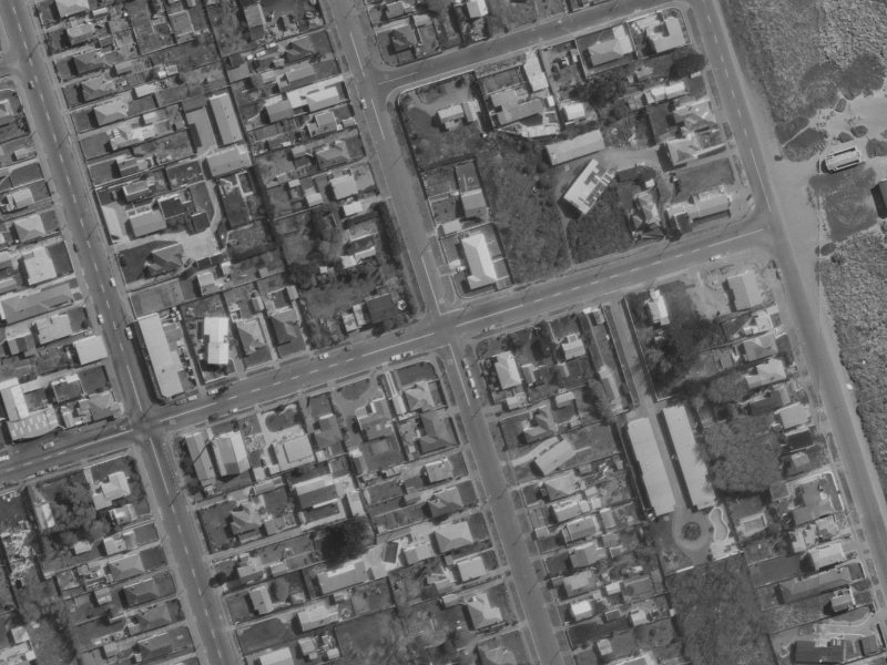 90-100 Pine Avenue from the air, 1970-1974
