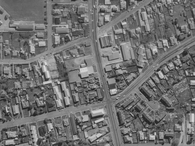 227-249 Stanmore Road from the air, 1970-1974
