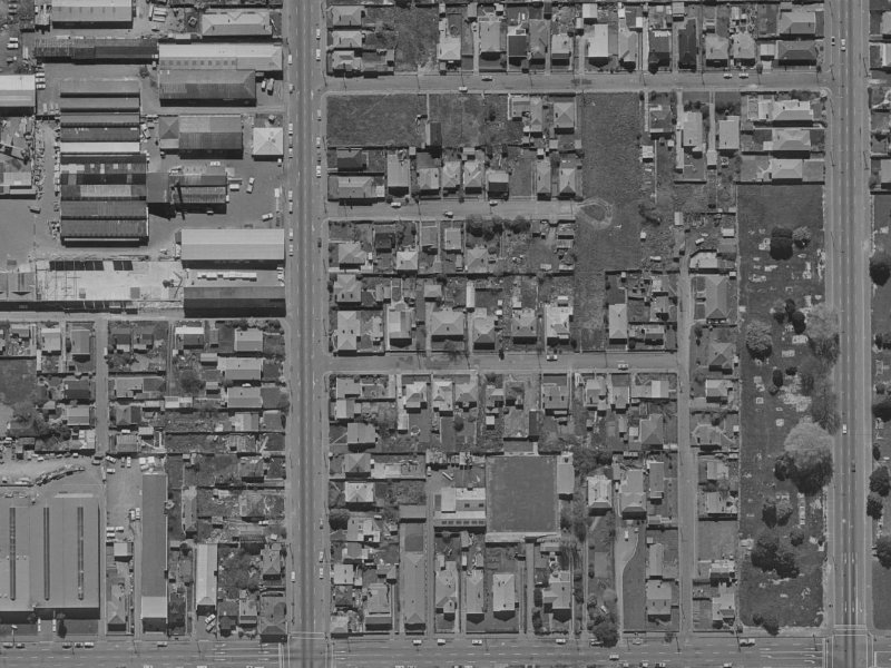 52A Ely Street from the air, 1970-1974