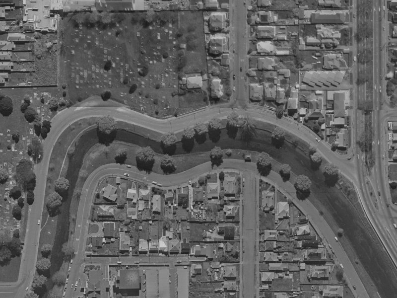 402 Oxford Terrace from the air, 1970-1974