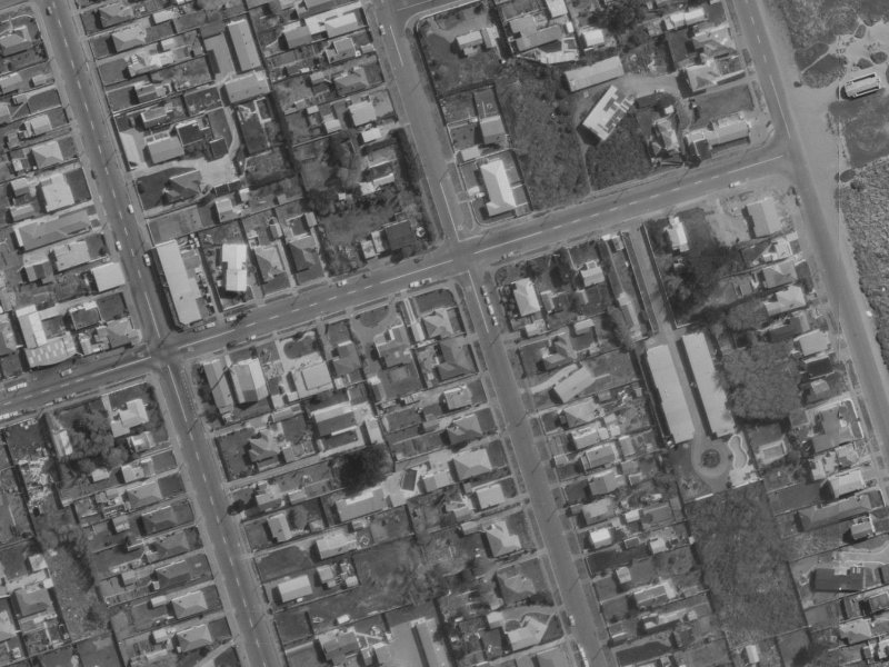 110 Pine Avenue from the air, 1970-1974