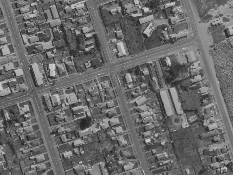 108 Pine Avenue from the air, 1970-1974