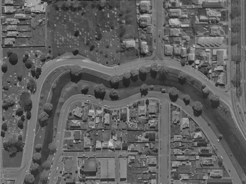 398 Oxford Terrace from the air, 1970-1974