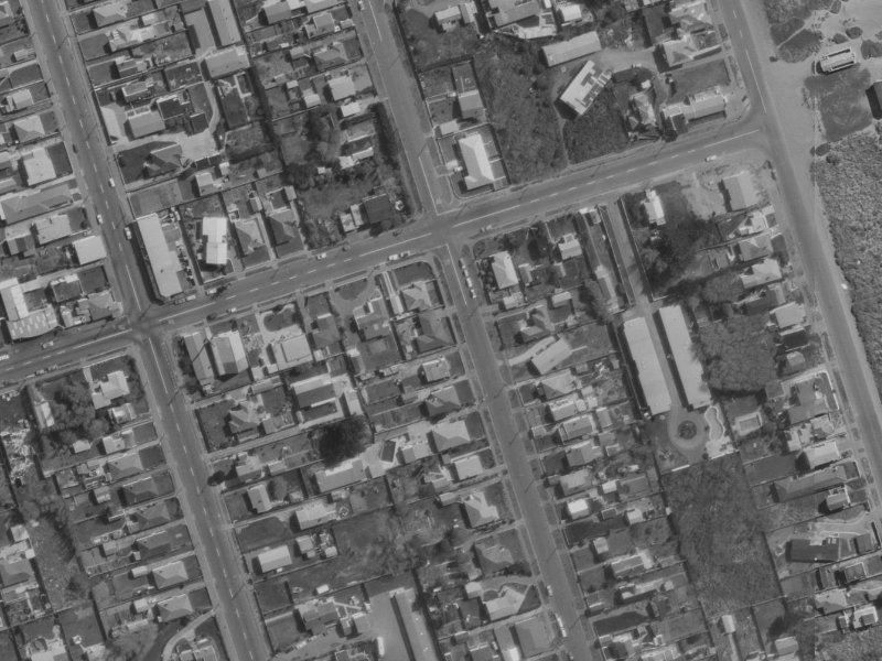 110 Pine Avenue from the air, 1970-1974