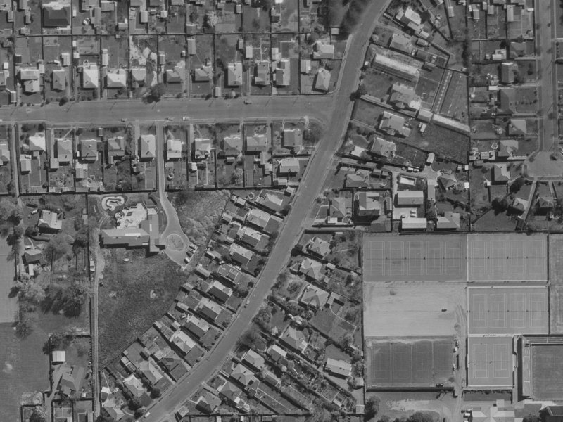 57 Patten Street from the air, 1970-1974
