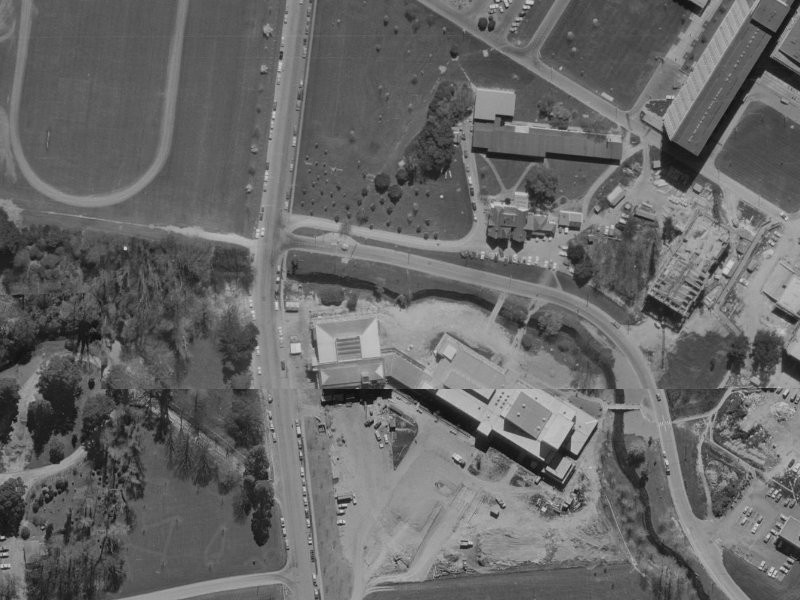 90 Ilam Road from the air, 1970-1974