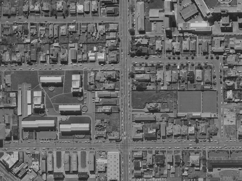 395 Durham St North from the air, 1970-1974