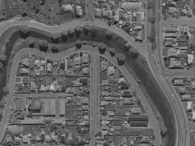 60 Bangor Street from the air, 1970-1974