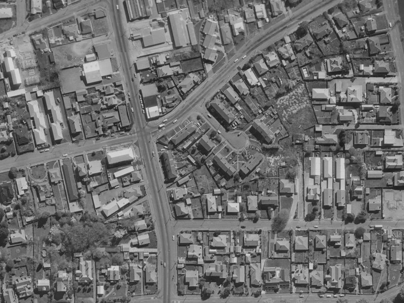 2 Sorensens Place from the air, 1970-1974