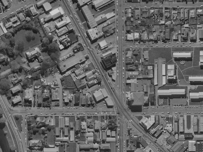 107-113 Victoria Street from the air, 1970-1974