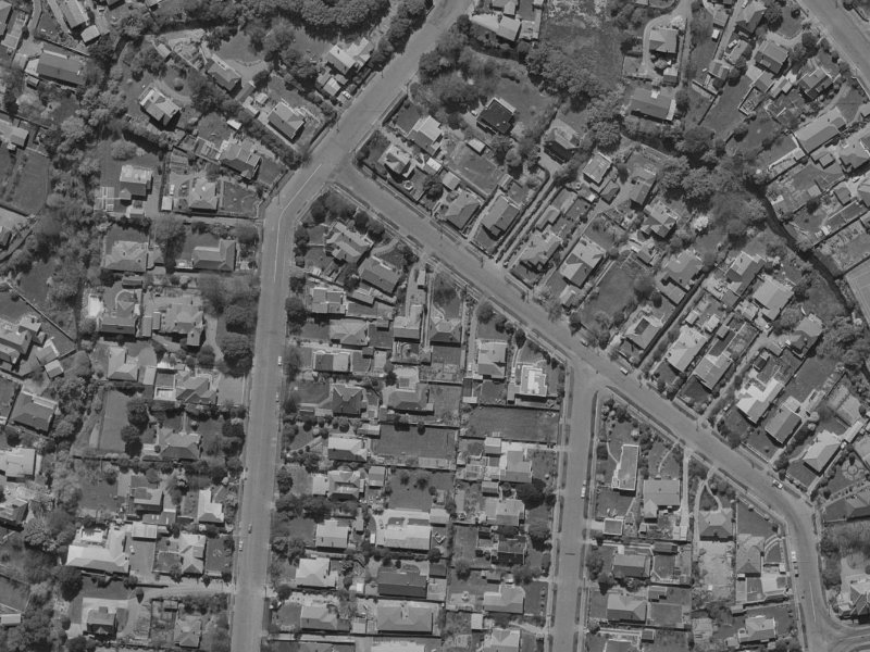 Puriri Street from the air, 1970-1974