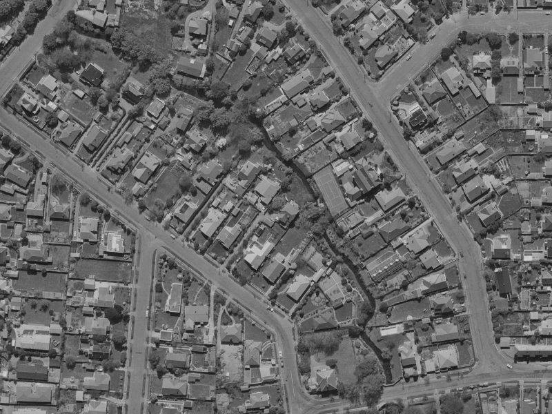 33A Totara Street from the air, 1970-1974