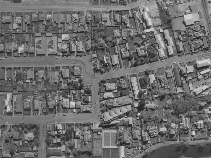 1/52 Harvey Terrace from the air, 1970-1974