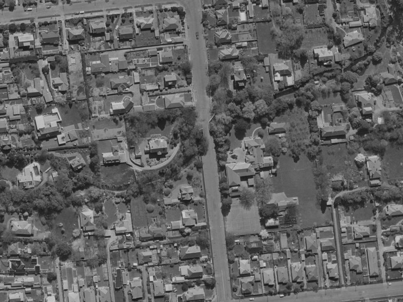 73 Harakeke Street from the air, 1970-1974