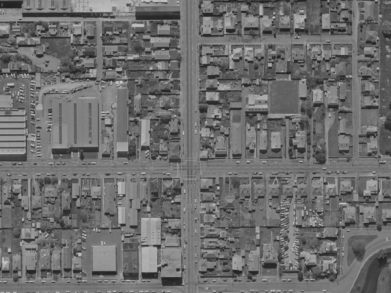 354 Madras Street from the air, 1970-1974