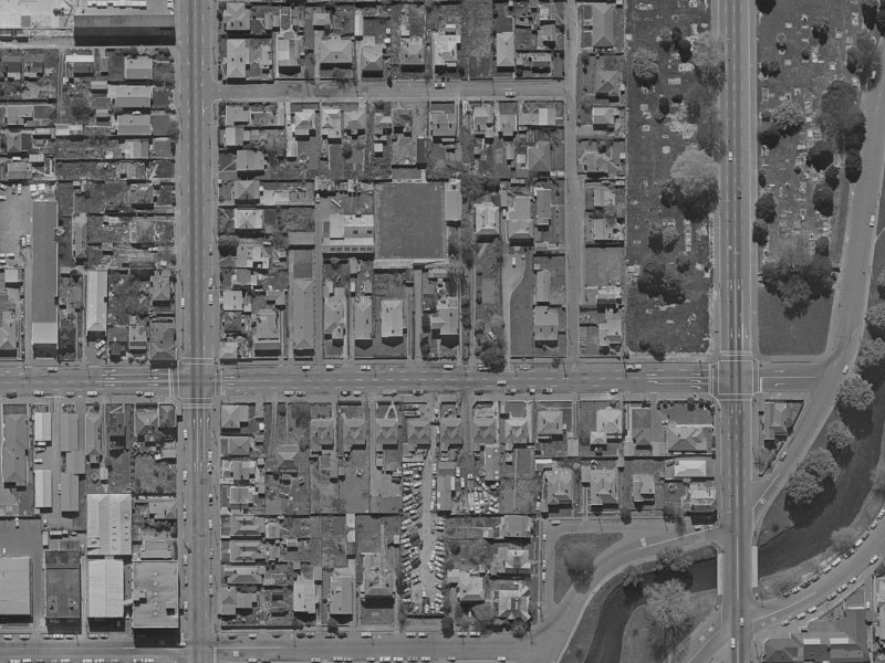 237 Salisbury Street from the air, 1970-1974