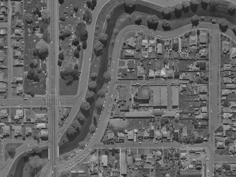 365 Oxford Terrace from the air, 1970-1974