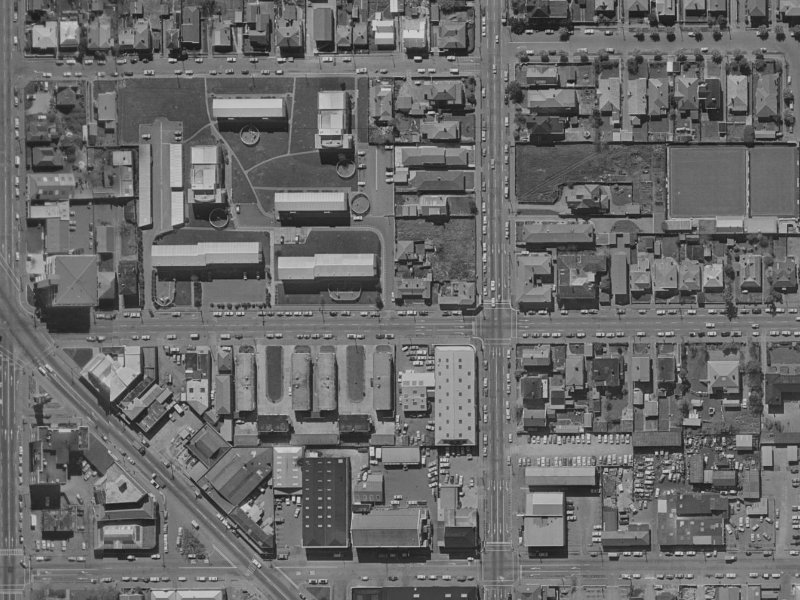 65-93 Salisbury Street from the air, 1970-1974