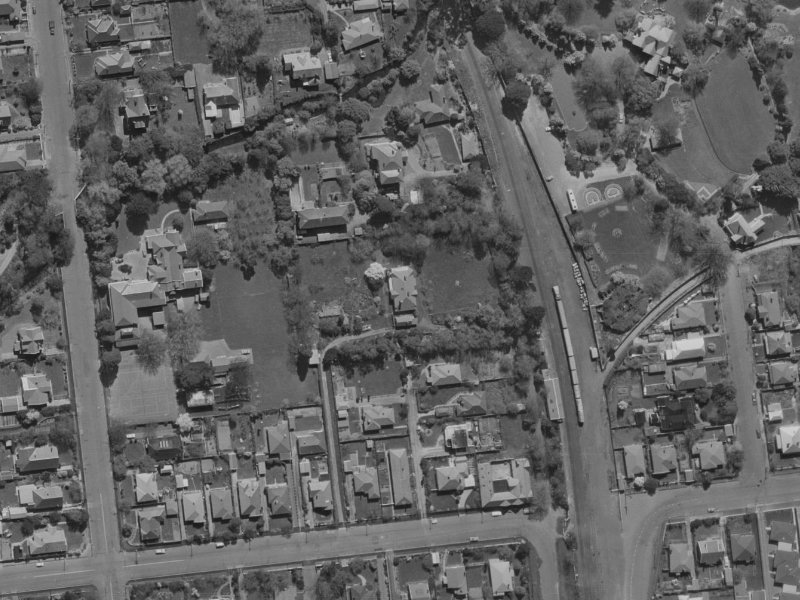 58B MATAI Street West from the air, 1970-1974