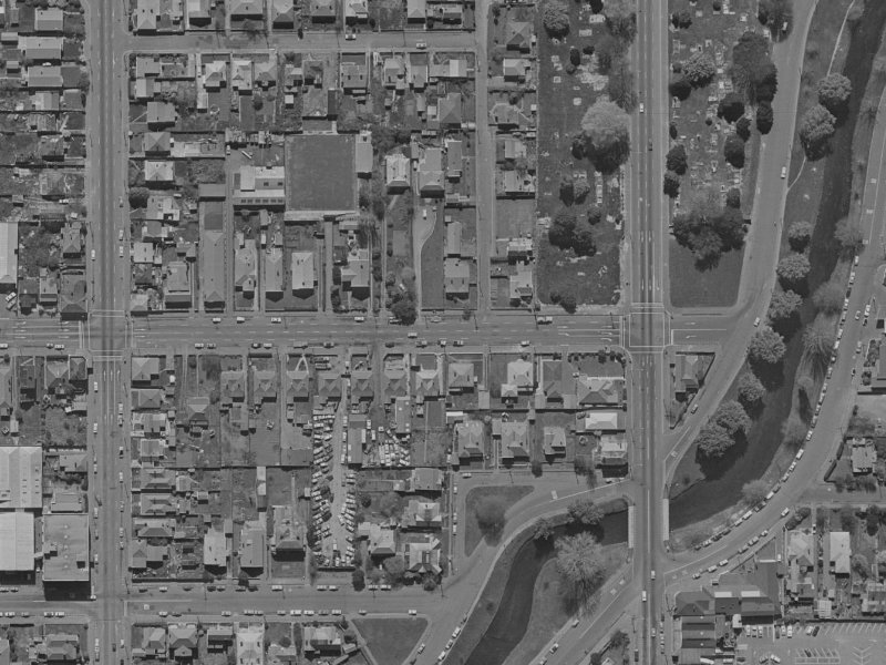 244A Salisbury Street from the air, 1970-1974