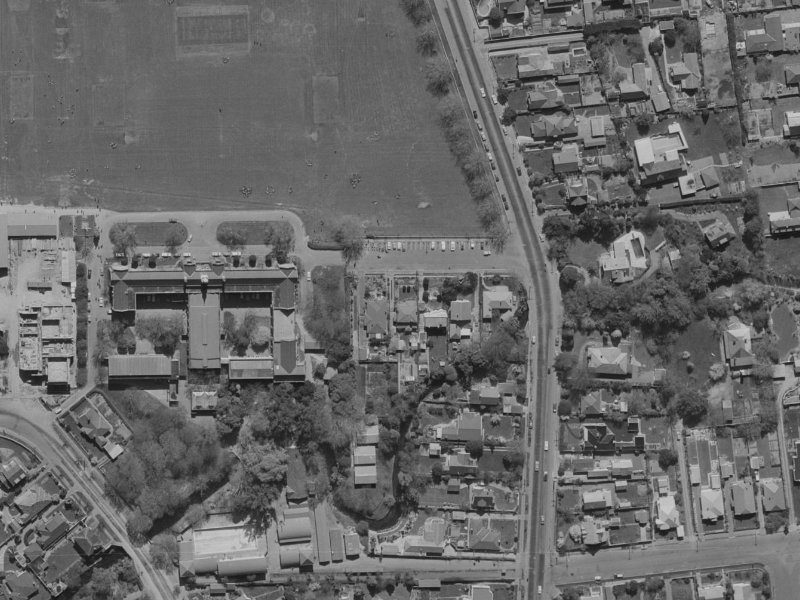 Te Kura Street from the air, 1970-1974