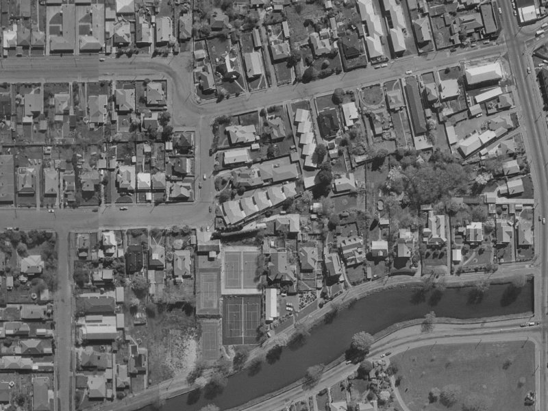 40A Harvey Terrace from the air, 1970-1974