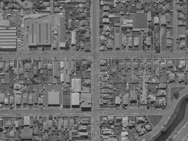 344 Madras Street from the air, 1970-1974