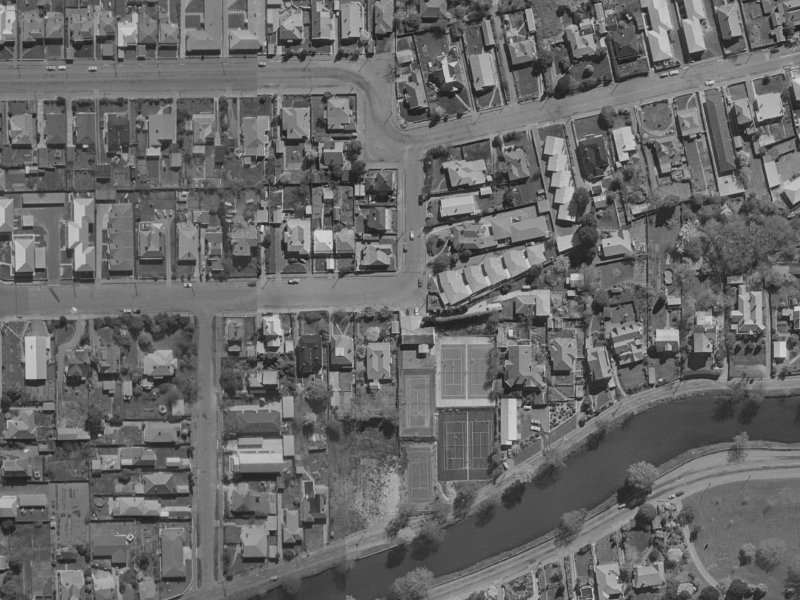 36A Harvey Terrace from the air, 1970-1974
