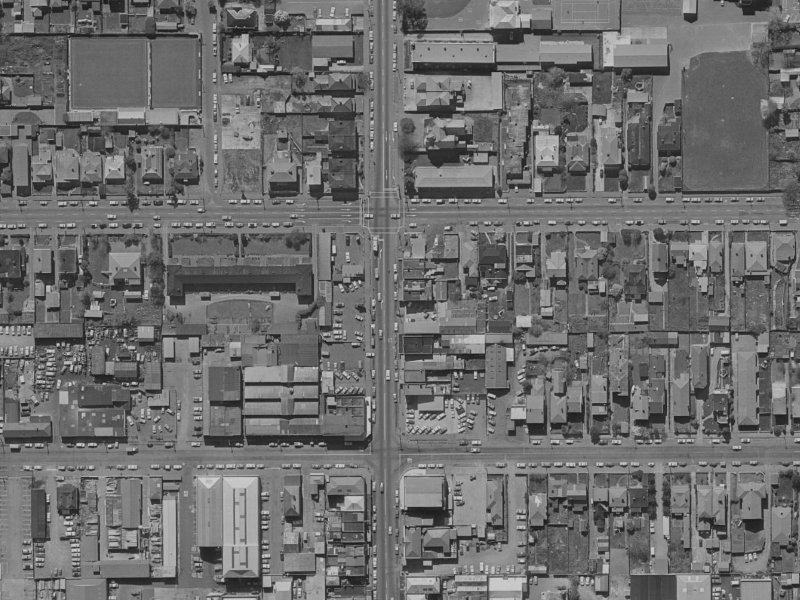 840 Colombo Street from the air, 1970-1974