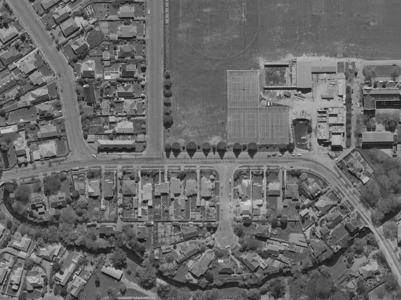 41–73 Kahu Road from the air, 1970-1974