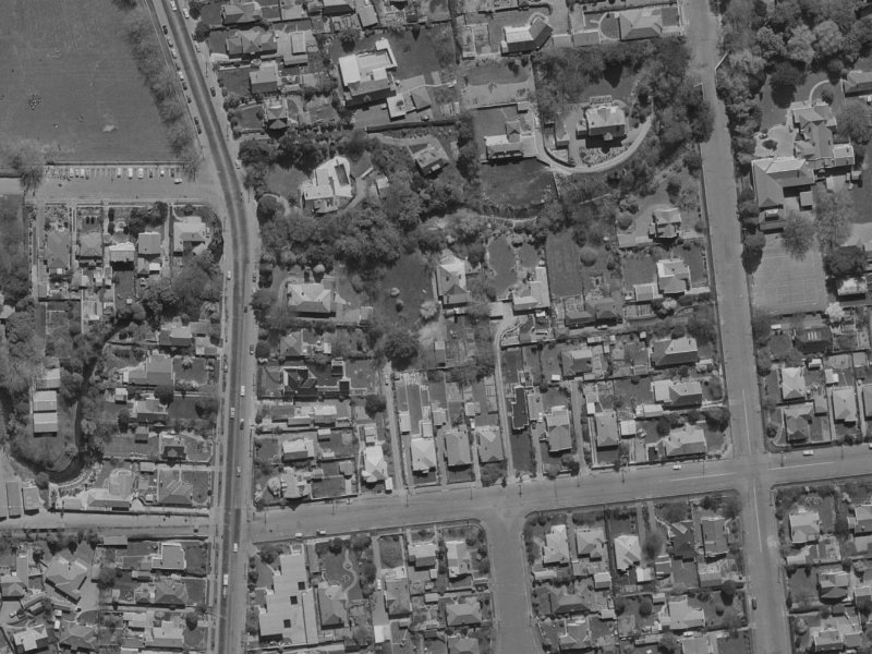 Kahikatea Lane from the air, 1970-1974