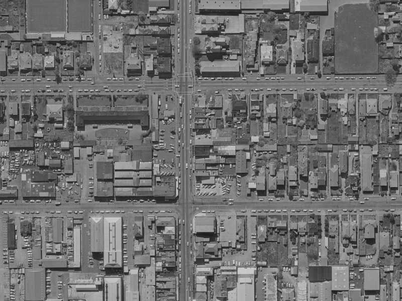 834 Colombo Street from the air, 1970-1974