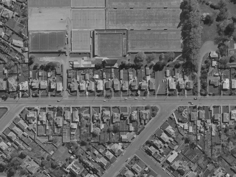 129 Woodham Road from the air, 1970-1974