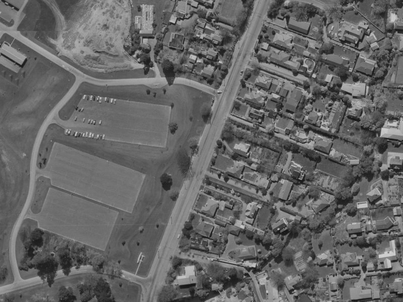 53–67 Clyde Road from the air, 1970-1974