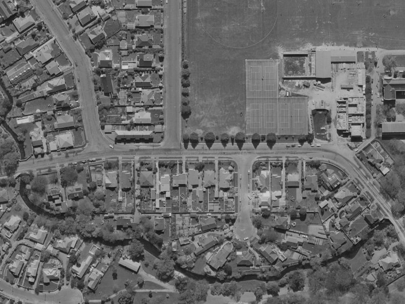 59 Kahu Road from the air, 1970-1974