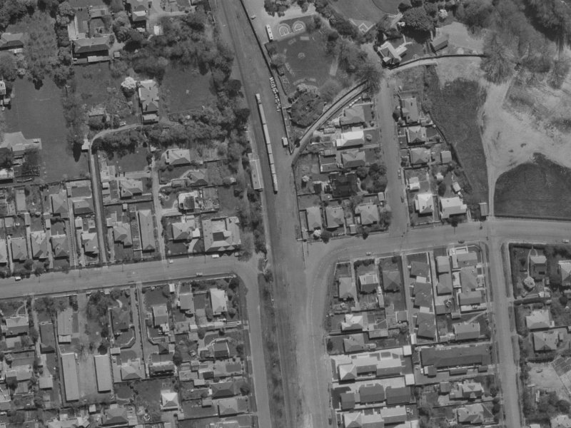 44 Matai St East from the air, 1970-1974