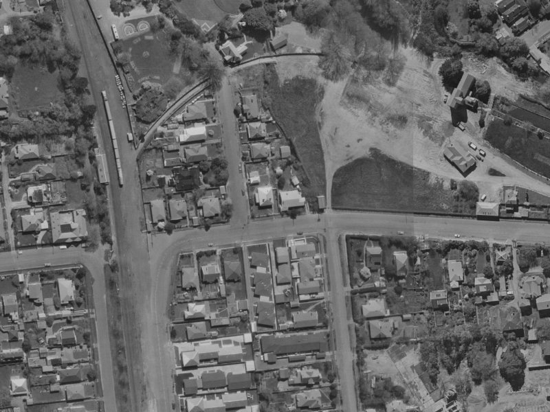 34 Matai St East from the air, 1970-1974