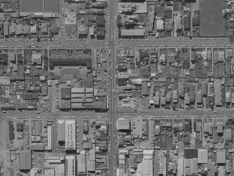 832 Colombo Street from the air, 1970-1974