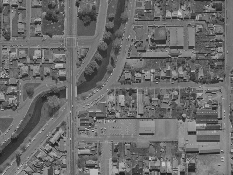 4A Hurley Street from the air, 1970-1974