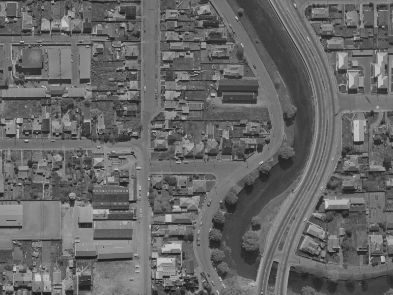 Rees Street from the air, 1970-1974