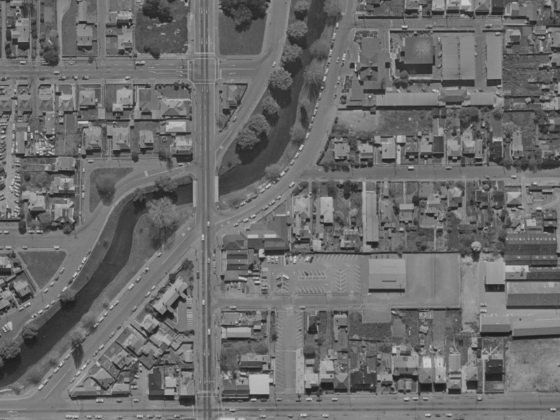 340 Oxford Terrace from the air, 1970-1974