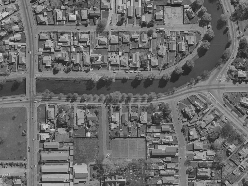 130 Avonside Drive from the air, 1970-1974
