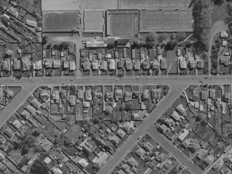 114 Woodham Road from the air, 1970-1974
