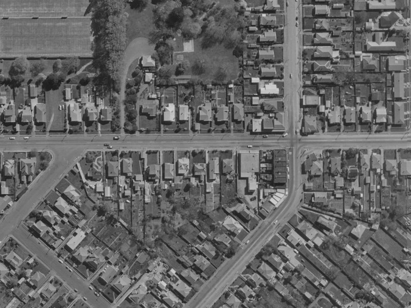 154 Woodham Road from the air, 1970-1974