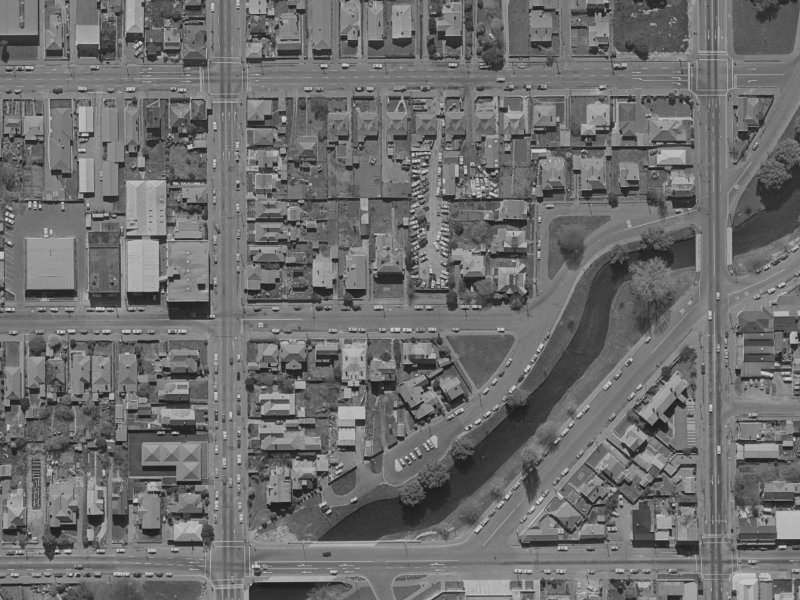 219 Peterborough Street from the air, 1970-1974